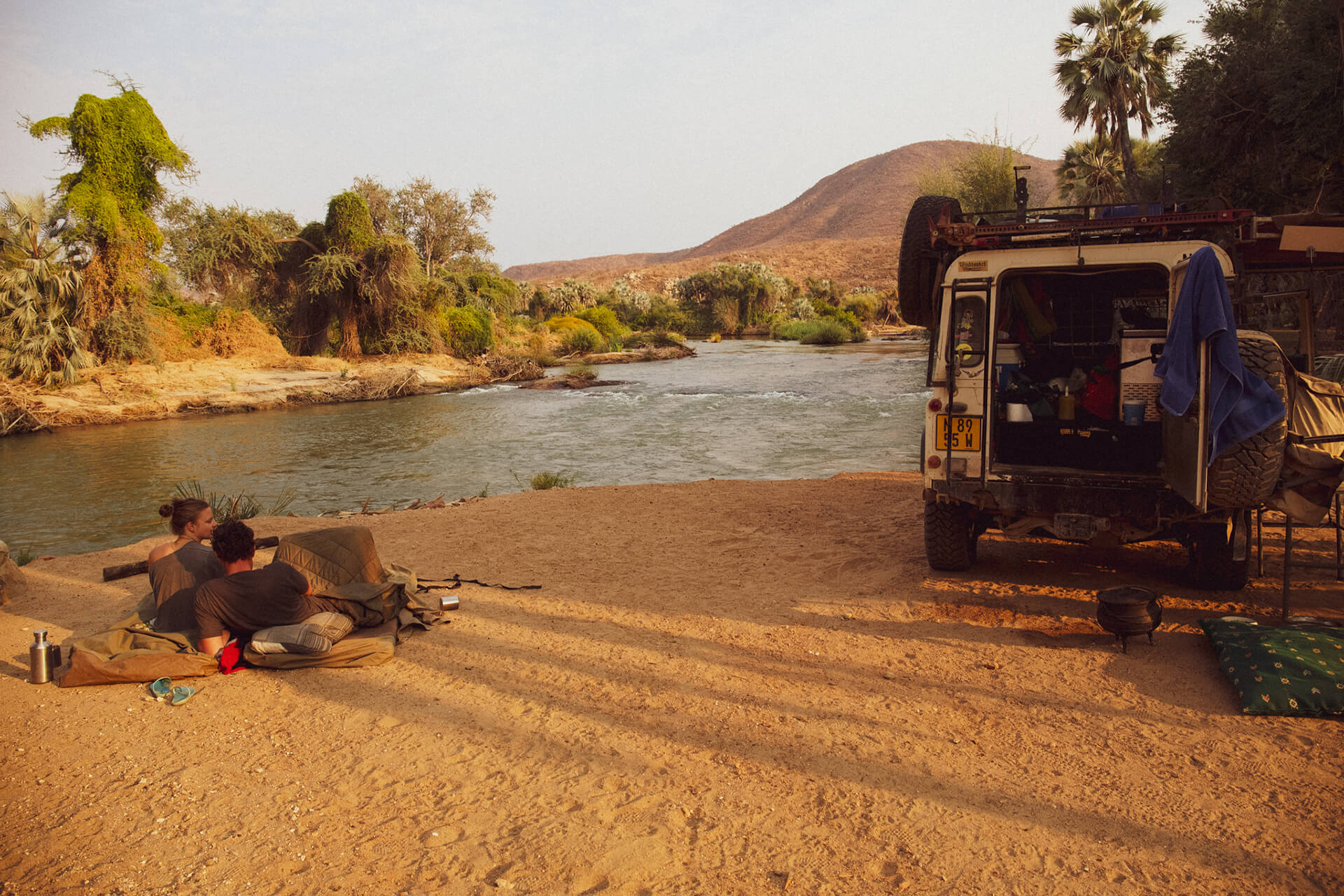 At the Epupa Falls in the north of Namibia